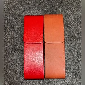Leather magnetic pen cases